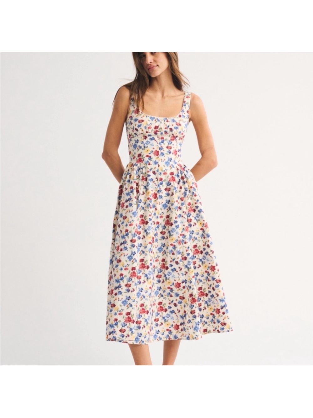 New Abercrombie & fitch Dylan bra free midi dress floral - Picture 2 of 8